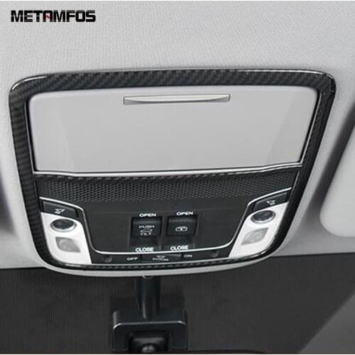 For Honda CR-V CRV 2017-2020 2021 Carbon Fiber Interior Front Reading Light Cover Trim Roof Lamp Frame Accessories Car Styling