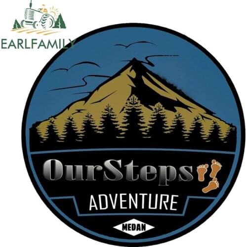 EARLFAMILY 13cm x 13cm for OurSteps Adventurer Awaits Car Assessoires Stickers Motorcycle Surfboard Decal Waterproof Decoration