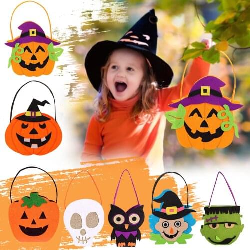 Halloween Candy Bag Paper Gift Boxes Trick or Treat Kids Gift Pumpkin Ghost Candy Bags Halloween Party Decoration Supplies