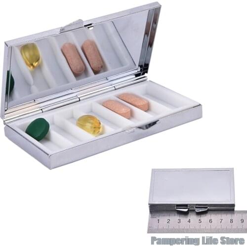 1PCS 7 Grid Folding Metal Pill Case Container For Medicines Organizer Pill Box Wholesale