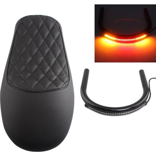 Motocycle Hump Seat 175mm - 240mm Frame Hoop Loop LED Turn Signal Tail Light Strip Mounting Set For Harley BMW Honda Cafe Racer