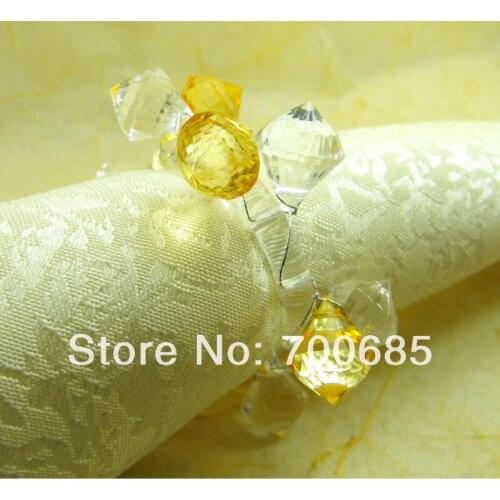 Crystal yellow flower napkin ring