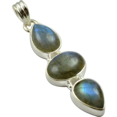 Lovegem Nature Labradorite Pendant 925 Sterling Silver , 52.8 mm, MHBAP4603