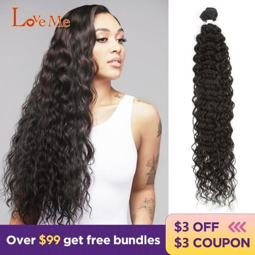 LOVE ME 32 Inches Deep Wave Bundles Curly Hair African Braided Hair Weaving Synthetic Bundles Hair Extension New Arrival