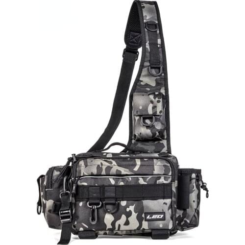 Multifunctional Tactical Fishing Tackle Bag Mens Waterproof Shoulder Crossbody Waist Pack Travel Sport Camping Multi-Purpose