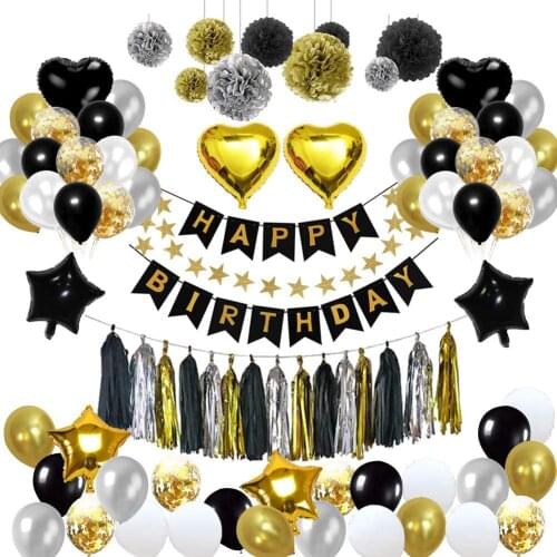 Fashion Happy Birthday Foil Balloon Sets Graduation Ceremonies Party Background Wall Decorations Invitation Birthday Decor