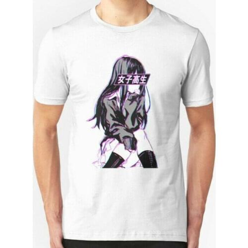 New Anime Schoolgirl Sad Japanese Aesthetic Famous Brand Design Summer New Print Man Cotton Fashion Tees