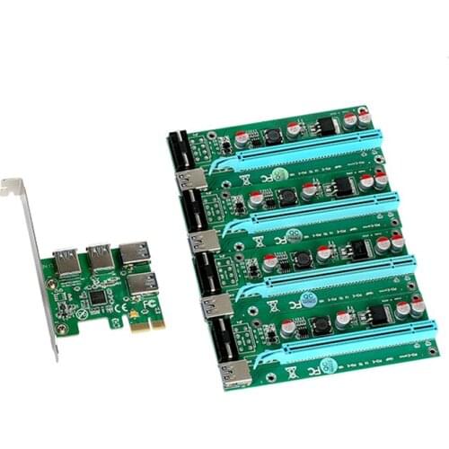 New PCI-E 1x to 4 Ports PCIe 16x Mining Machine Enhanced Extender Riser Card Adapter PCI Express 1X to 4 PCIE Slot for BTC Miner