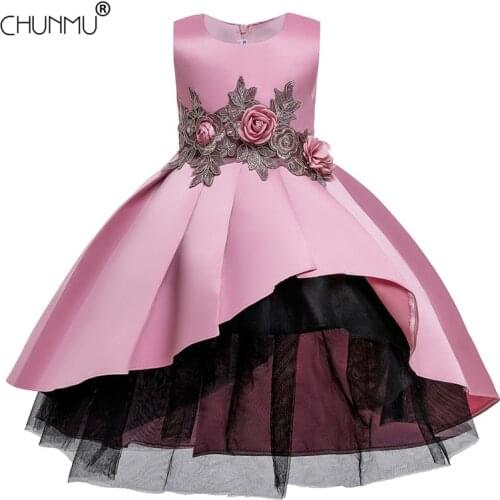 Off Shoulder Kids Girl Wedding Flower Girls Dress Princess Party Striped Formal Dress Prom Little Baby Girl Birthday Dress