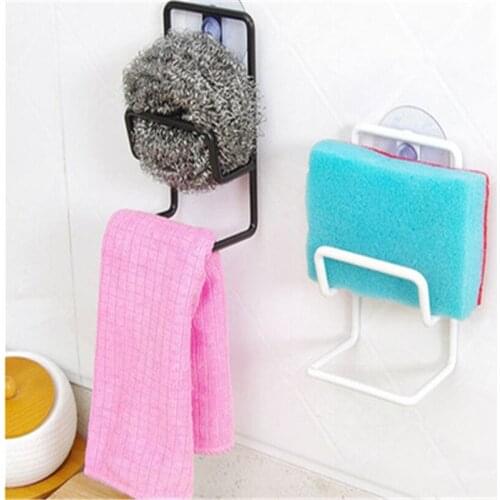 Hanging Storage Rack Home Supplies Double Wrought Iron Sink Sponge Drain Rack Kitchen Bathroom Storage Tool Racks