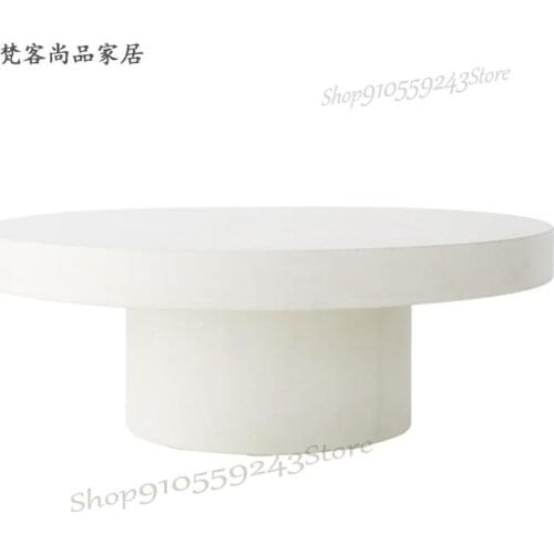 Custom Nordic Minimalist Iron Art Round Stainless Steel White Paint Living Room Coffee Table Modern Tea Table Sofa Side Table Sm