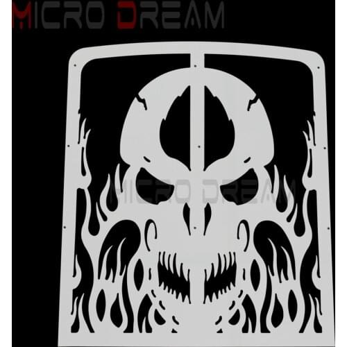 Motorcycle Radiator Grill Protector Chrome Skull Flame Mesh Guard Cover For Yamaha Banshee 1987-2012