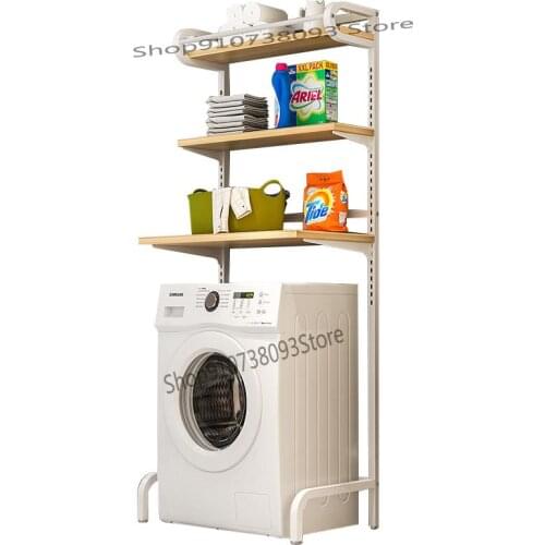 Roller Washing Machine Shelf Flip Top Bathroom Toilet Storage Rack Balcony Toilet Floor Type Multi-function
