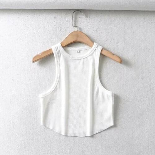 Sexy Strap 100% Cotton Sleeveless Crop Length Tank Tops DLDD041