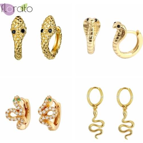 925 Sterling Silver Small Hoop Earrings for Women Simple Gold Silver color Round Earrings Chain /Snake Circle Earrings Jewelry