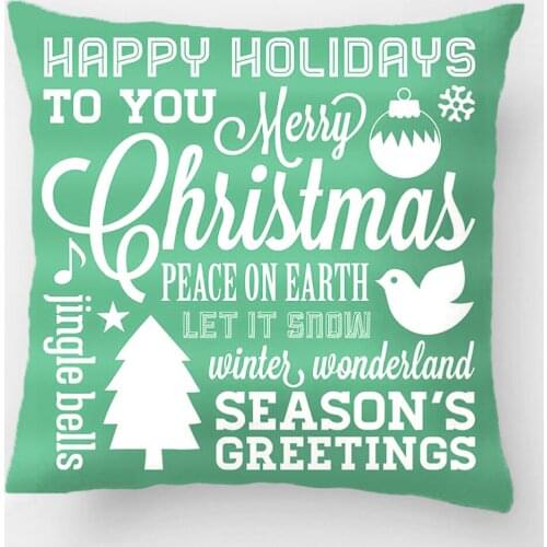 Blue And Green Christmas Subway Art Throw Pillow Case Decorative Cushion Cover Pillowcase Customize Gift By Lvsure For Sofa Seat