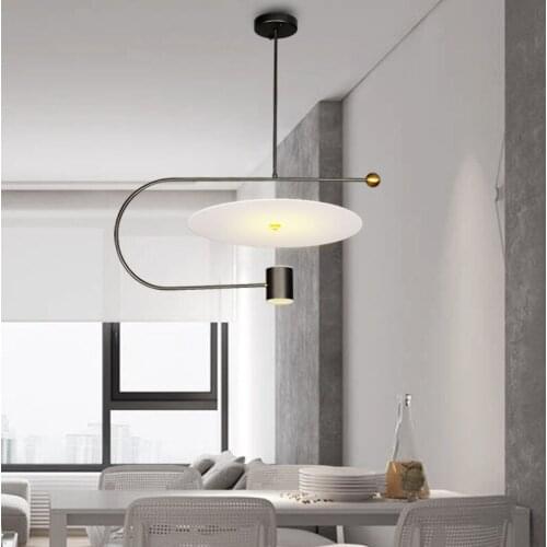Modern Simple restaurant office area chandelier lamps creative fashion line bedroom study living room LED pendant lights