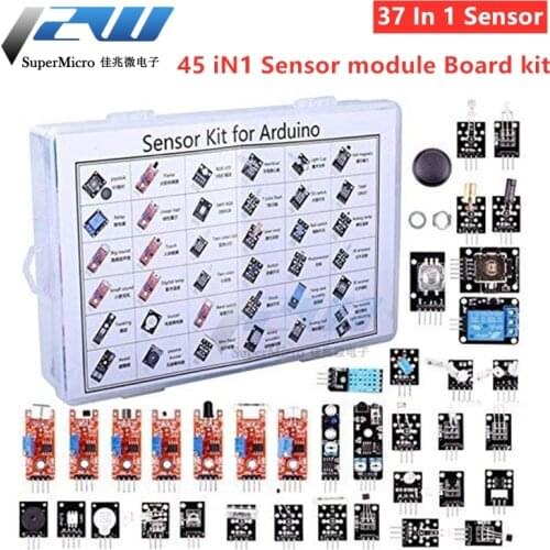 For arduino 45 in 1 Sensor Modules Starter Kit better than 37in1 sensor kit 37 in 1 Sensor Kit UNO R3 MEGA2560