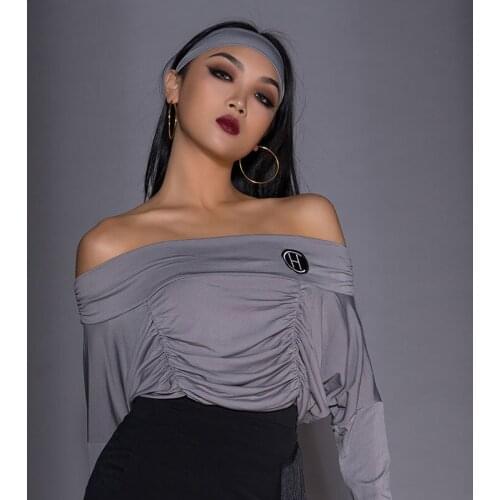 Sexy Women Latin Dance Tops Long Sleeve Practice Clothes Samba Tango Latin Dance Competition Dresses Performance Wear DQS6590