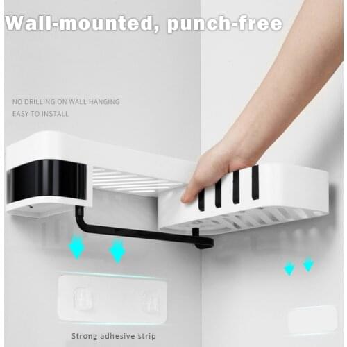 Rotatable Wall Corner Shelf Bathroom Wall Shelf Storage Rack For Shampoo Nail-Free Storage Holder Shelves Wall Mounted Organizer