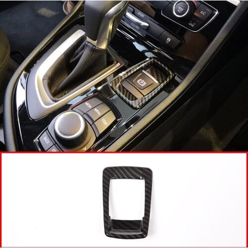 Carbon Fiber For BMW 2 Series 218i Gran Tourer F45 F46 ABS Electronic Handbrake Button Cover Trim Car Accessories 2015-2018