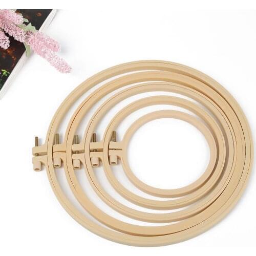Imitation Bamboo Embroidered Stretch Tool Plastic Embroidery Hoop DIY Needlecraft Hand Sewing Accessories