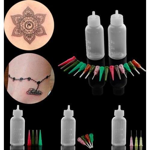 1 Set Henna Kit Applicator Bottle Paste Nozzle Tattoo Caps Body Art Tattoo Bottle Drawing Making Tool Tattoo Accessories