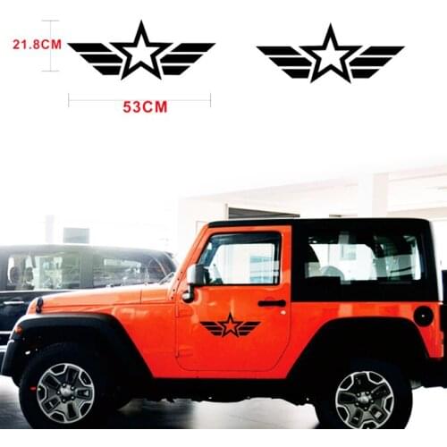 1 Pair Pentagram Vinyl Car Decal Bumper Sticker Waterproof Reflective Body Car Styling Fit for Jeep