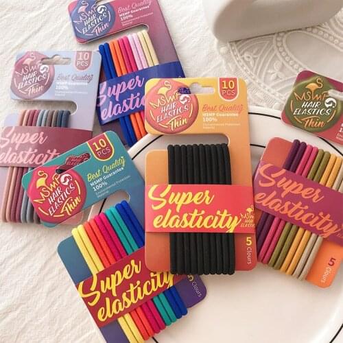 10Pcs/Set Colorful Elastic Hair Band Girl Women Rope Ring Scrunchy Headband Rubber Ponytail Holder Accessories