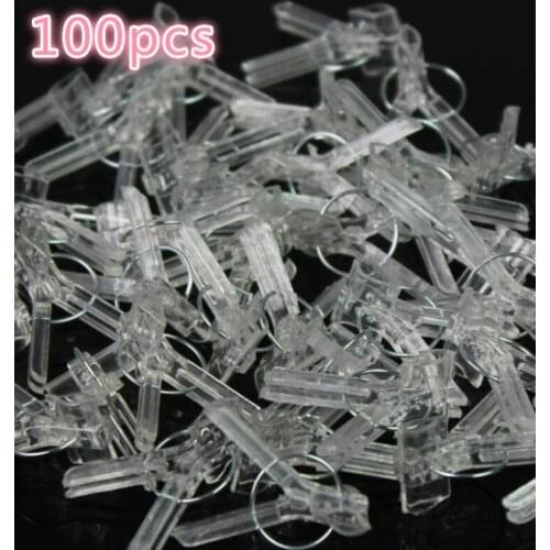 100 transparent plastic gardening grafting clamps for vegetables, flowers, vines and seeds grafting clamps garden tools
