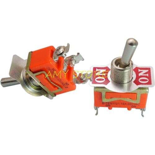 2Pcs Toggle Switch SPDT Latching ON/ON 2 Positions 3 Screw Terminals AC 250V 15A E-TEN1121