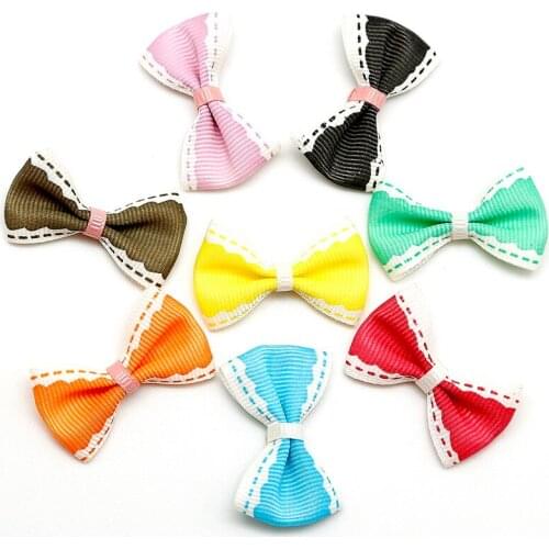 25pcs Solid Dot Small Ribbon Bow Mini Hair Bows Hair Clip Boutique Hairpins For Children Girls Kids Hair Accessories(4x2.5cm)