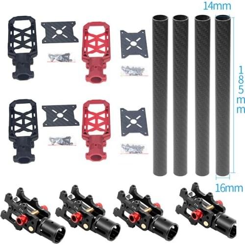 4PCS 3K Carbon Fiber Tube with 16mm Clamp Type Motor Mount Plate Holder Z16 Folding Arm Tube for 4-axle Aircraft Quadcopter DIY