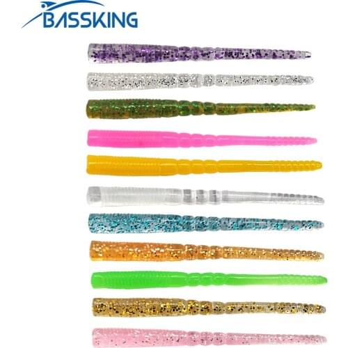 BASSKING 12Pcs Rockfish Soft Bait 4.5cm 0.2g Small Fishing Lure Worm Baits Leurre Peche Isca Artificias Bait Pesca Swimbait