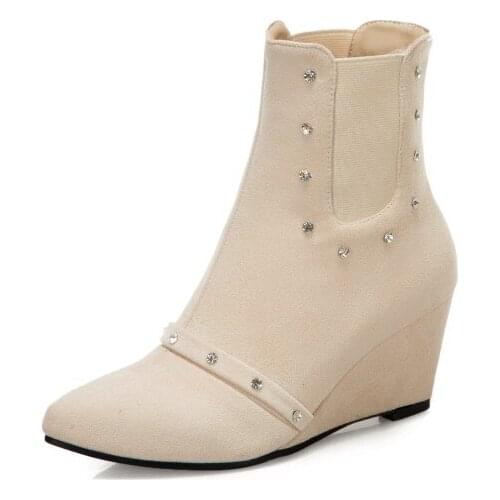 Big Size Wedge heel boots boots women shoes ankle boots for women ladies boots shoes woman winter