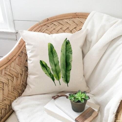 Colourful Leaf Print Pillow Case for Sofa Home Decor Plant Printed Cushion Cover Casual Pillows Decorative Living Room Bedroom