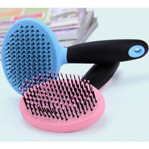 Pet Grooming comb soft Plastic handle brush do not hurt the hair brushing dog comb dog cat hair grooming tool pink blue supply