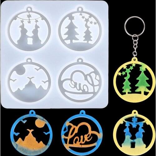 DIY Epoxy Dream Catcher Pendant Mould Jewelry Earring Silicone Keychain Mould Christmas Making Tools Necklace Casting Lovers Gif