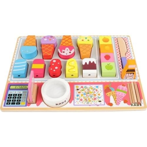 Simulation BBQ Cutting Set Wooden Toys For Kids Supermarket Cash Register Fruits/Dessert Kitchen Toys Educational Dropshipping