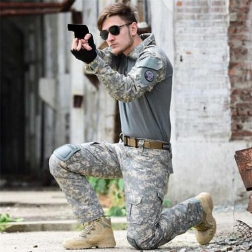 Camouflage Army Combat Shirt Men Women Militar Tactical Suit CS Clothing Military Uniform Hunting Cargo Pants Training Suit