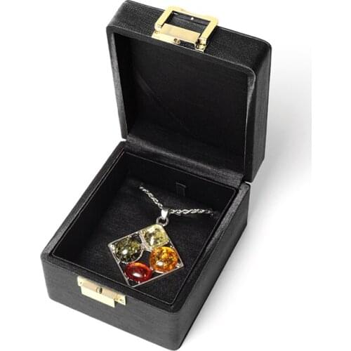 Simple Large-capacity Brushed Metal Buckle Ring Pendant Bracelet Jewelry Set Box Built-in Black Flannel Card Slot Removable New