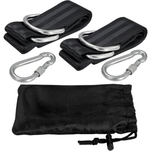 Tree Swing Straps Kit Hanging Straps Hammock Tree Swing 5Ft With 2 Heavy Duty Carabiner Hooks