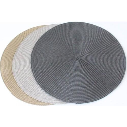 Dining Table Mat Woven Placemat Pad Heat Resistant Bowls Coffee Cups Coaster Tableware Mat For Home Kitchen Party Supply JU31513