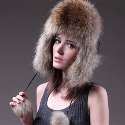 ZY84018 2016 Hot Sell Winter Genuine Real Fox Fur Russian Style Cap Protect Ear Warm High-end Female Cap With Ball Snow Fur Cap