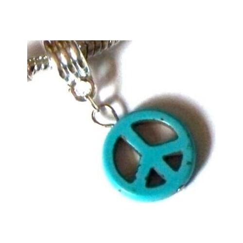 Hot Wholesale Fashions Vintage Peace Sign besd Pendants Charm Fits Bracelet Women Jewelry Accessories DIY P1737