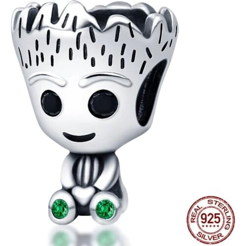 Hot Sale 925 Sterling Silver Little Tree Man Charm&Beads Fit Original 3mm Bracelet&Bangle Making Fashion DIY Jewelry For Women