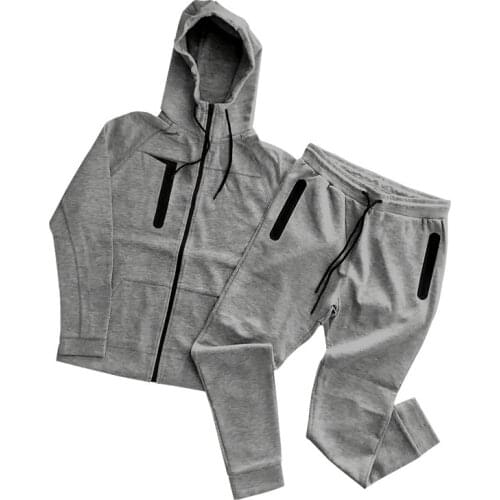 2021 Mens New Fashion Leisure Sports Set Outdoor Running Training Fashion Simple All-Match Loose Long Sleeve Pants Two Sets