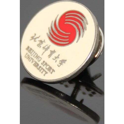 Low Price Metal Souvenir Badge Cheap Wholesale Custom Round Painted Badge Back Butterfly Buckle