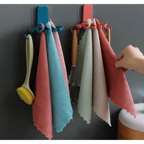 New Creative Hanger Light Free Punch Kitchen And Bathroom Wall Hanging Bilateral Hook Flower-shaped Rag Rack Towel Rack