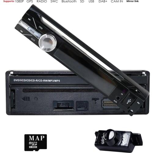 New Arrival Single 1 Din Car DVD Player Radio Stereo For Universal Car With SWC Bluetooth TV Touch Screen DAB+RDS DVBT MAP CAM